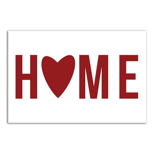Home Heart Red Canvas Art